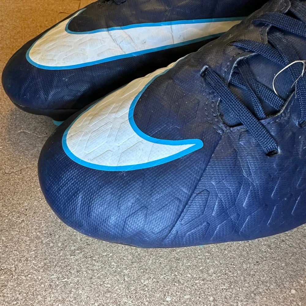 Nike Hypervenom Phelon III FG Mens 11.5 Navy Blue Soccer Cleats 852547-414 Firm